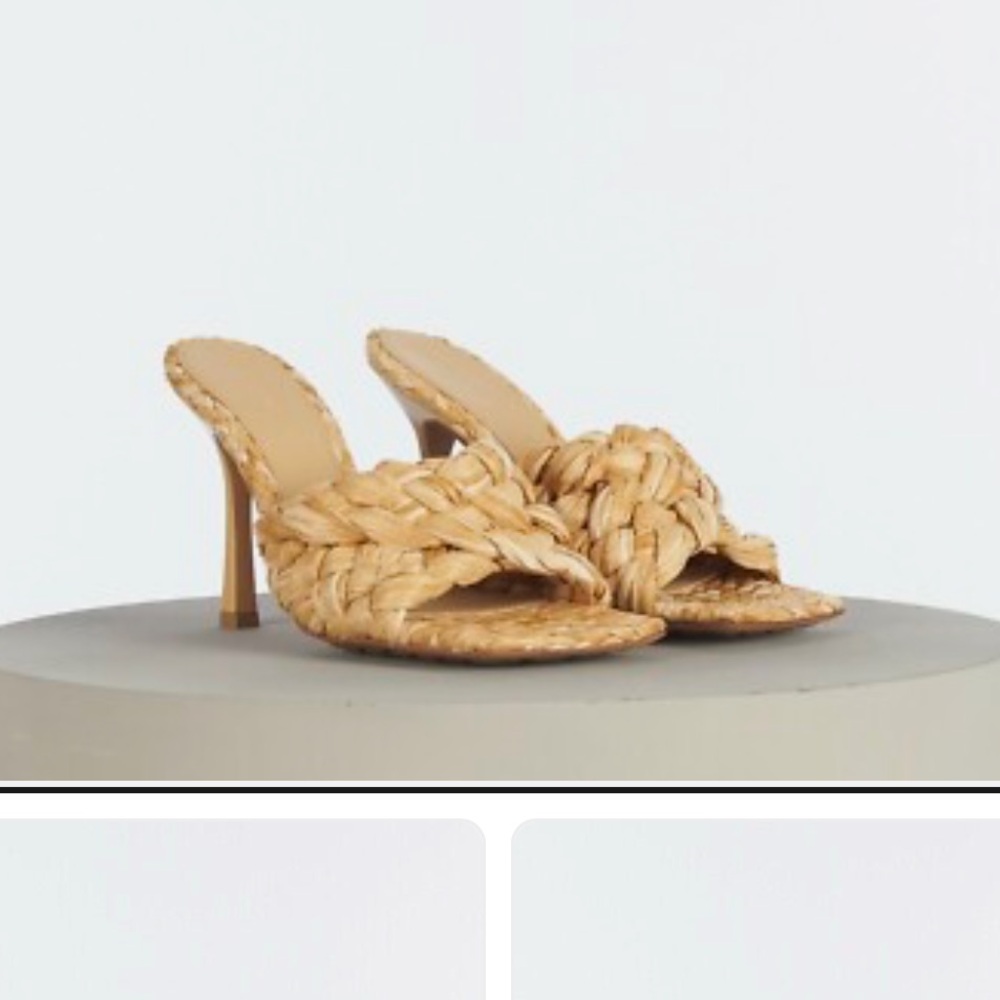 Raffia mule heel sandals size 39 - Picture 2 of 7